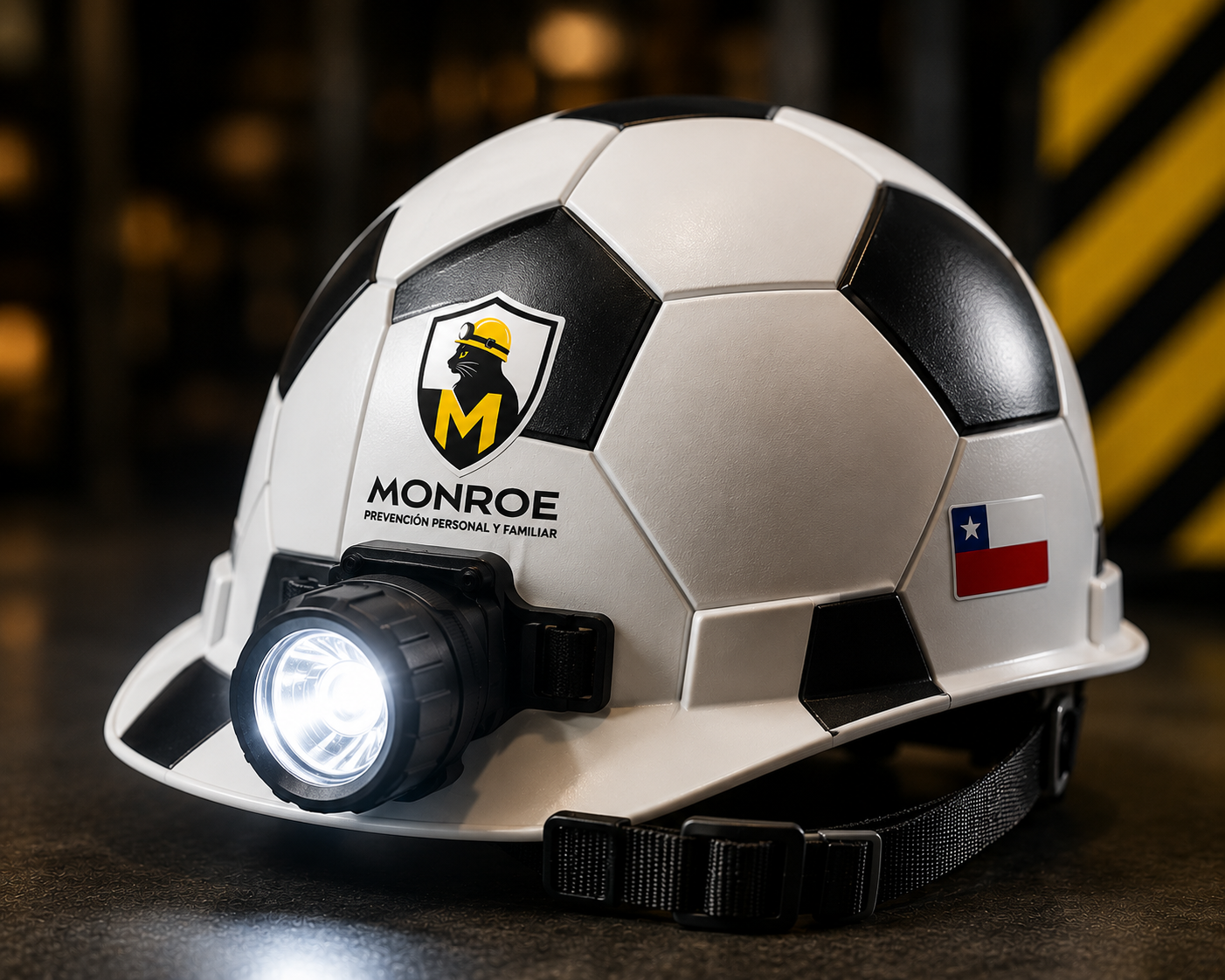 Casco de seguridad con foco - Niño Fútbol